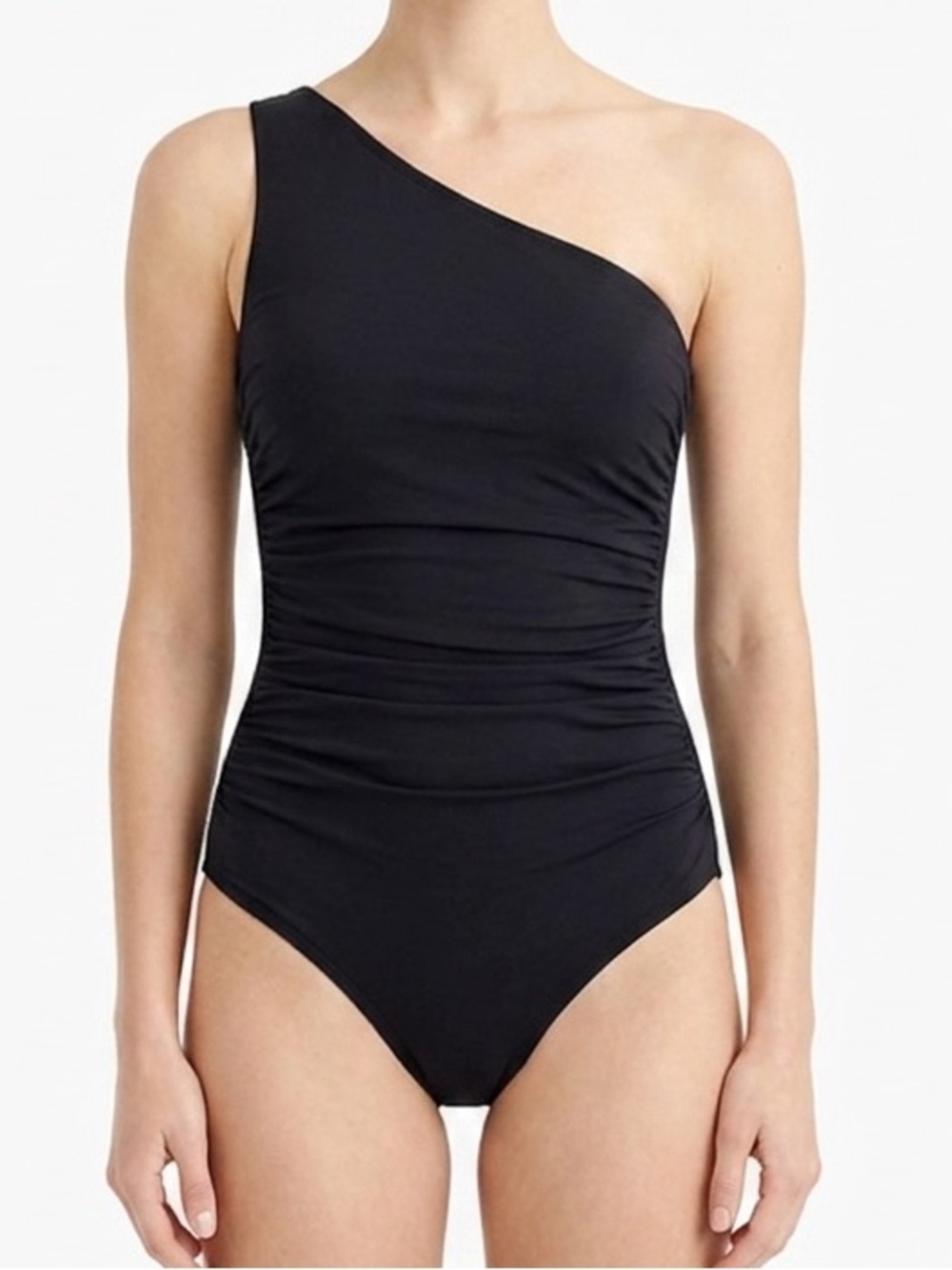 J. Crew Black One-Shoulder Ruched Swimsuit 2